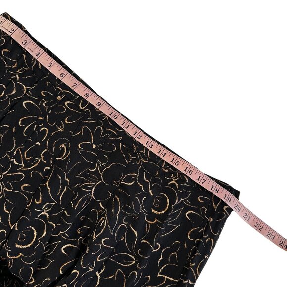 Kelly Stevens Vintage Black Floral Skirt Plus 20 Midi Pleated Made in USA - Picture 6 of 7